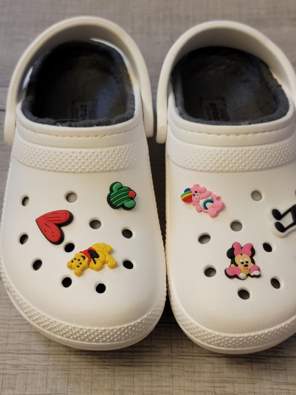 Kids White Clog Shoes with Character Charms - Comfortable Slip-On